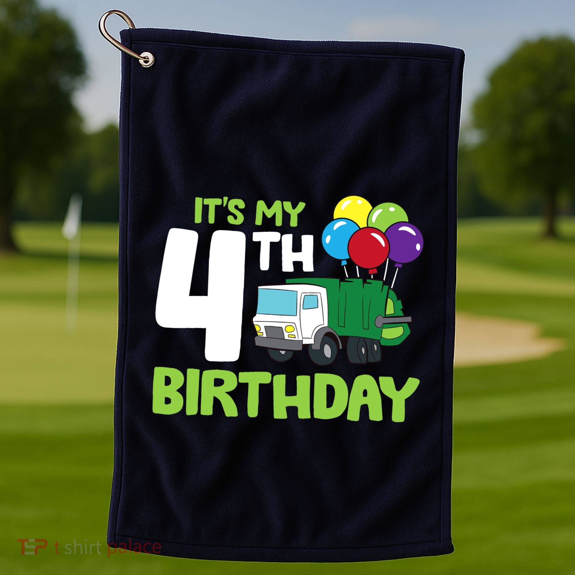 ItS My 4th Birthday Garbage Truck 4th Birthday Golf Towel