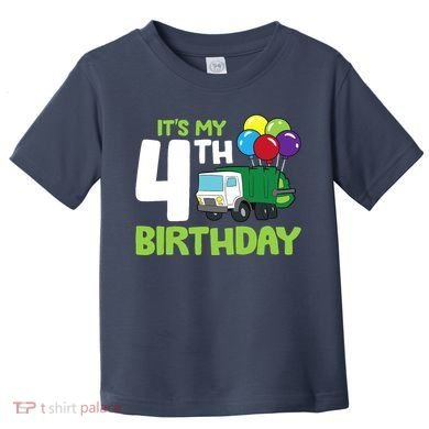ItS My 4th Birthday Garbage Truck 4th Birthday Toddler T-Shirt
