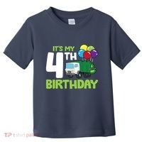 ItS My 4th Birthday Garbage Truck 4th Birthday Toddler T-Shirt thumb 0