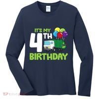 ItS My 4th Birthday Garbage Truck 4th Birthday Women's Long Sleeve Shirt thumb 0