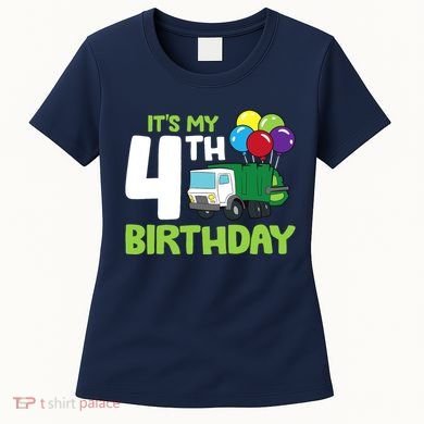 ItS My 4th Birthday Garbage Truck 4th Birthday Women's T-Shirt