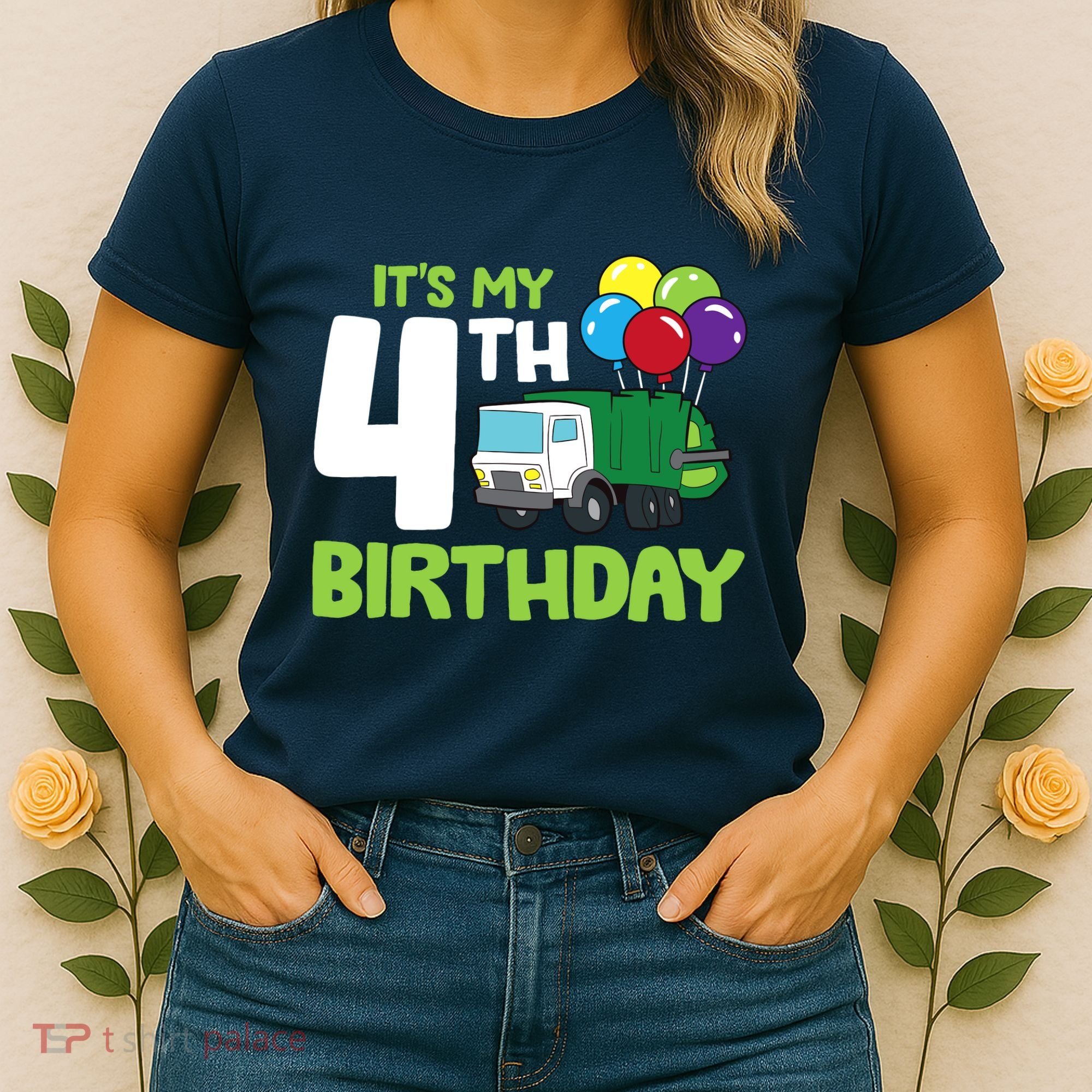 ItS My 4th Birthday Garbage Truck 4th Birthday Women's T-Shirt