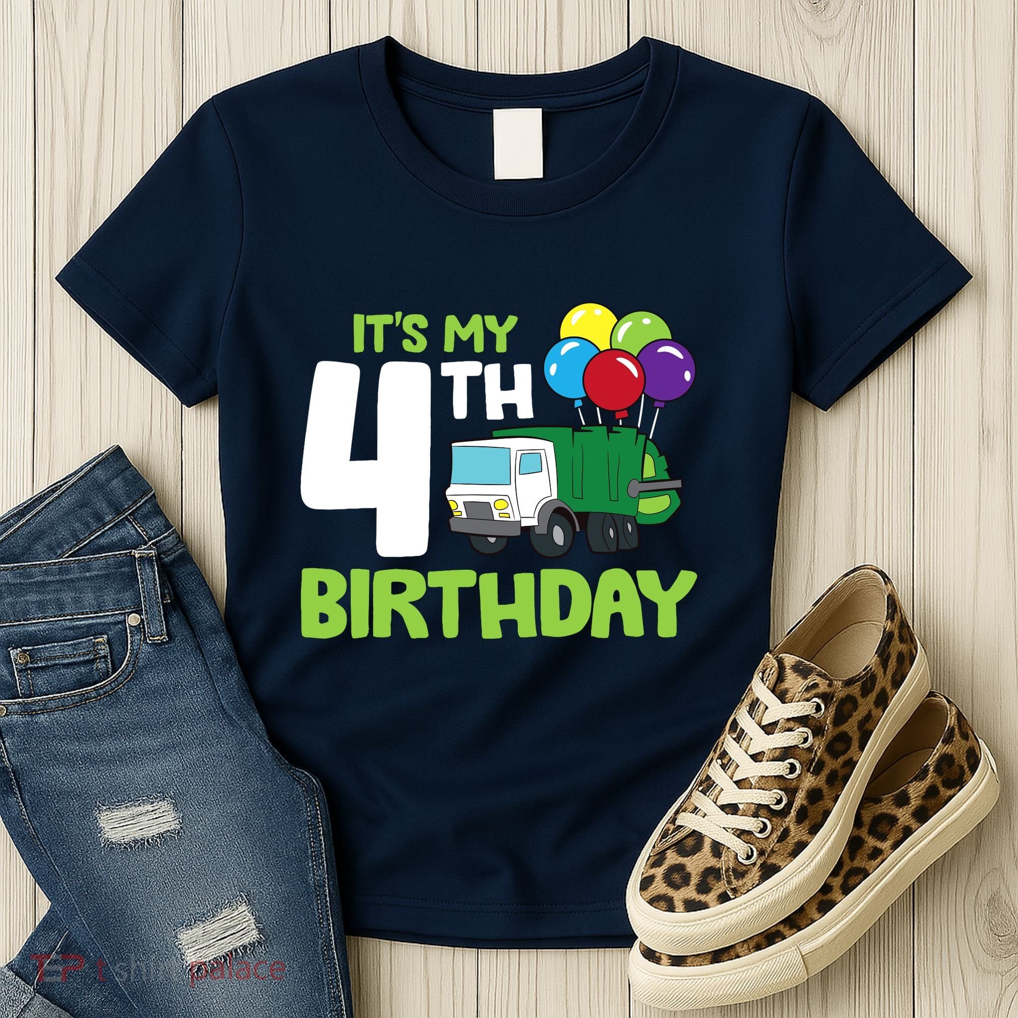 ItS My 4th Birthday Garbage Truck 4th Birthday Women's T-Shirt