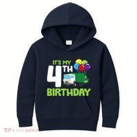ItS My 4th Birthday Garbage Truck 4th Birthday Kids Hoodie thumb 0
