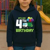 ItS My 4th Birthday Garbage Truck 4th Birthday Kids Hoodie thumb 3