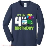 ItS My 4th Birthday Garbage Truck 4th Birthday Kids Long Sleeve Shirt thumb 0