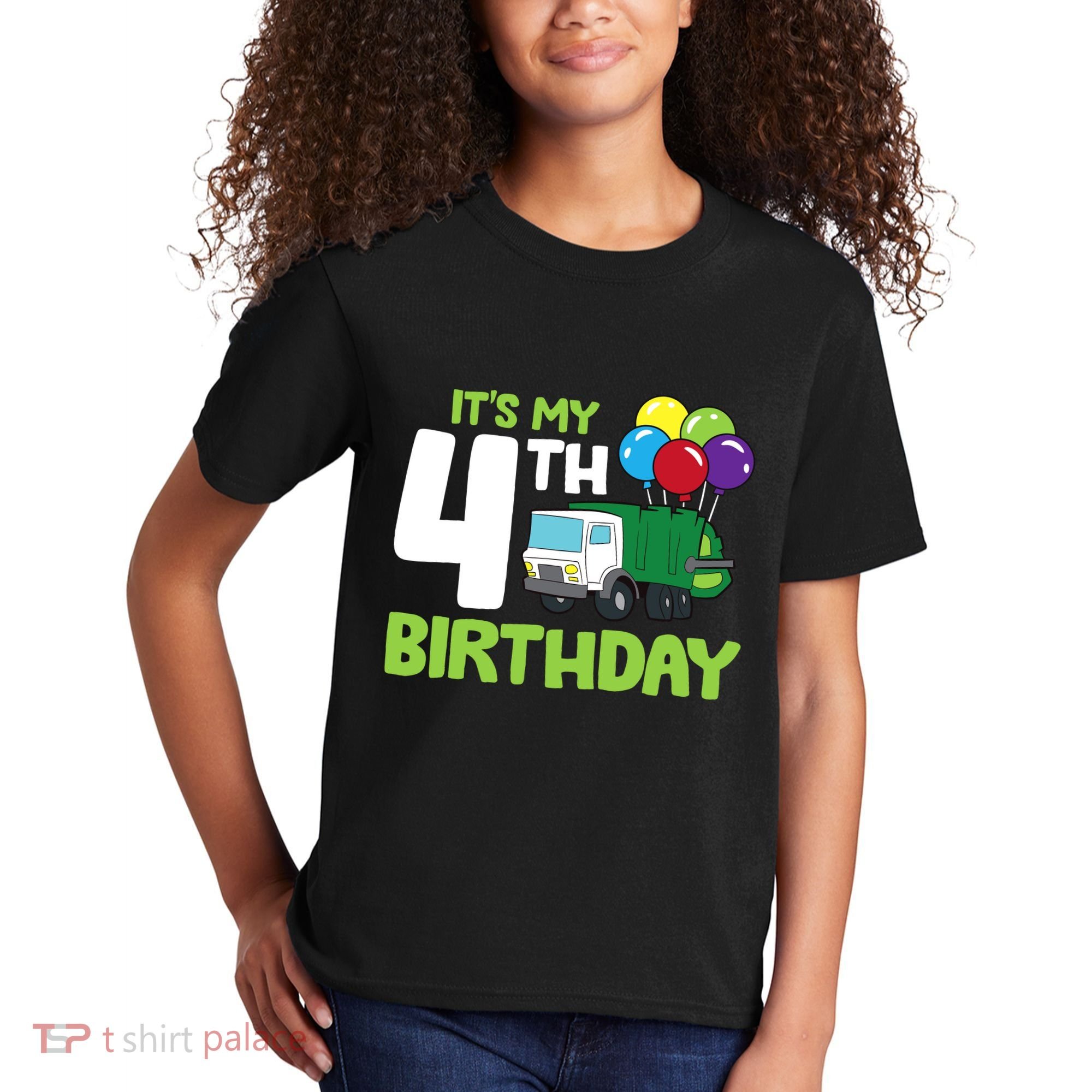 ItS My 4th Birthday Garbage Truck 4th Birthday Kids T-Shirt