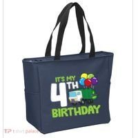 ItS My 4th Birthday Garbage Truck 4th Birthday Tote Bag thumb 2