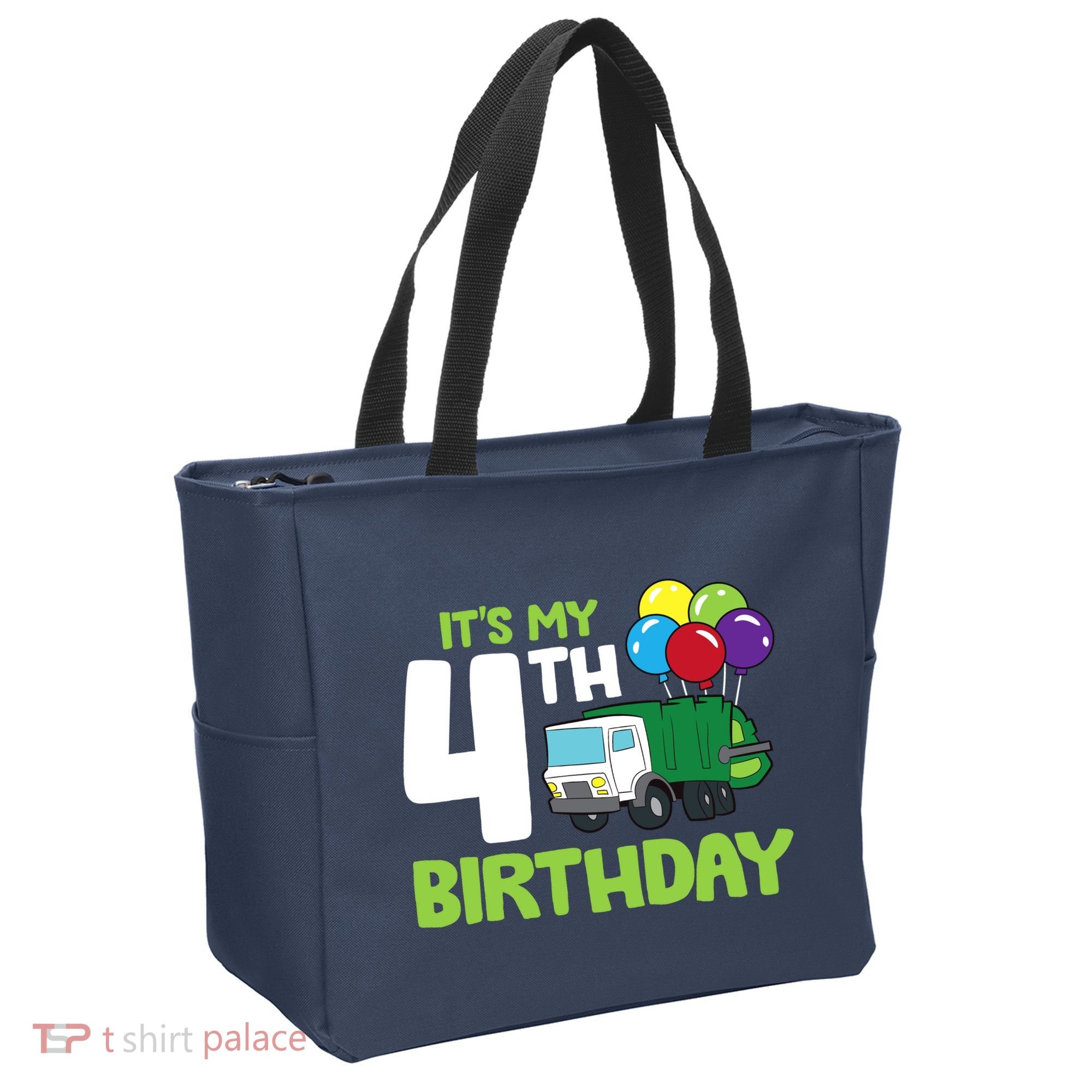 ItS My 4th Birthday Garbage Truck 4th Birthday Tote Bag