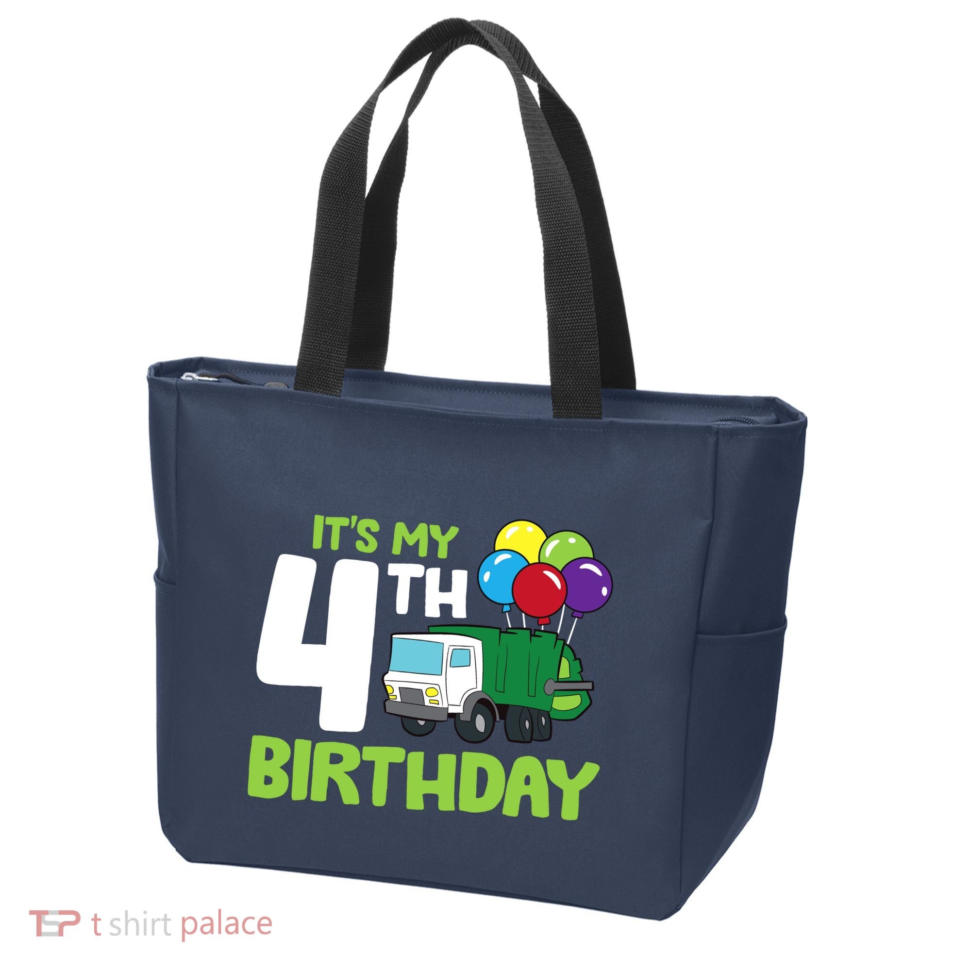 ItS My 4th Birthday Garbage Truck 4th Birthday Tote Bag