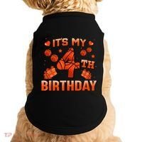 Its My 4th Birthday Basketball 4 Years Old Doggie Tank thumb 0