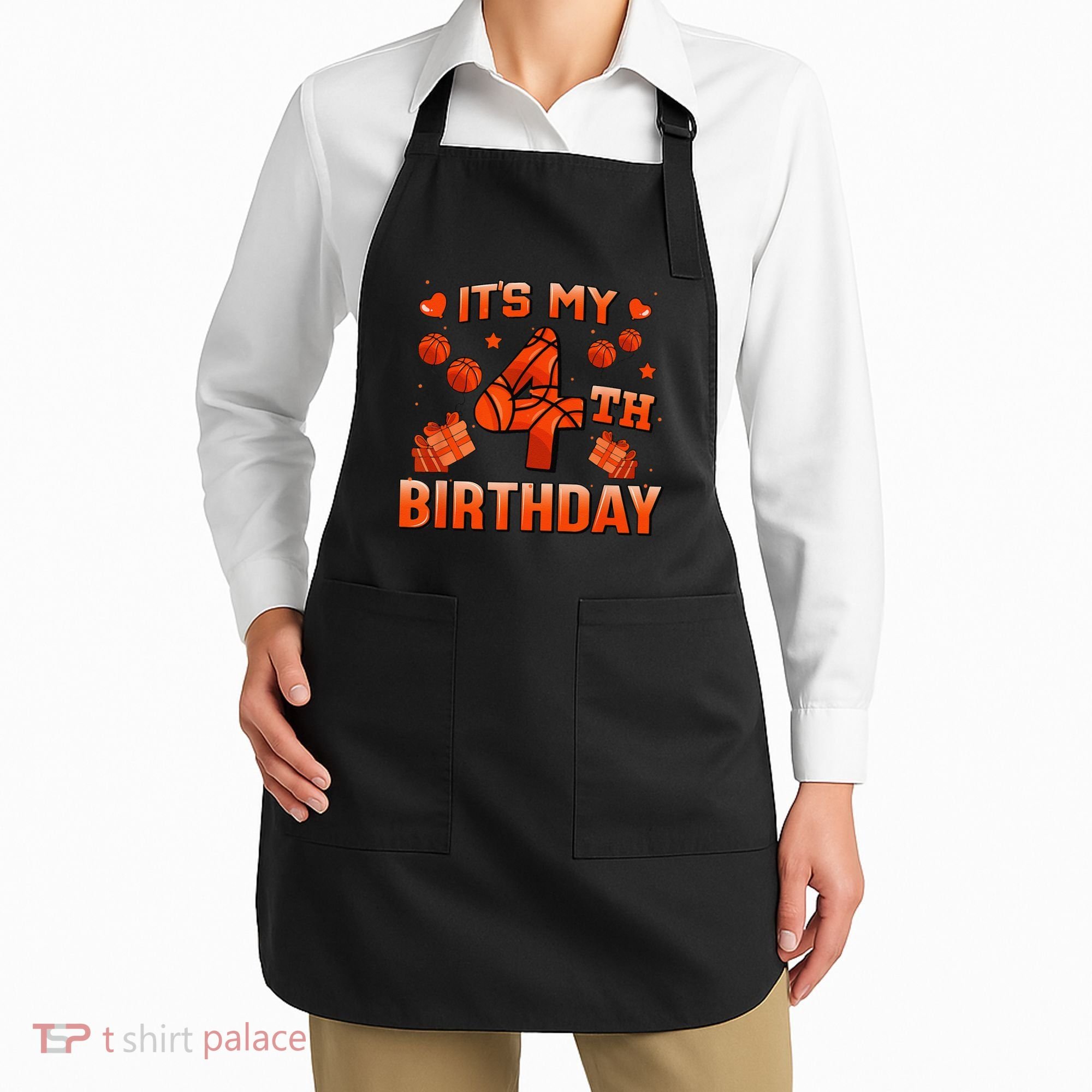 Its My 4th Birthday Basketball 4 Years Old Apron