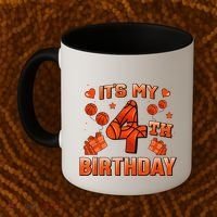 Its My 4th Birthday Basketball 4 Years Old Coffee Mug thumb 2