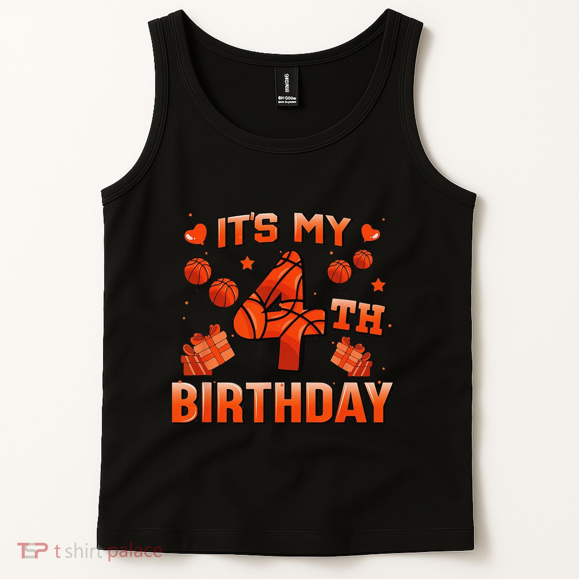 Its My 4th Birthday Basketball 4 Years Old Tank Top