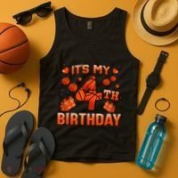 Its My 4th Birthday Basketball 4 Years Old Tank Top thumb 4