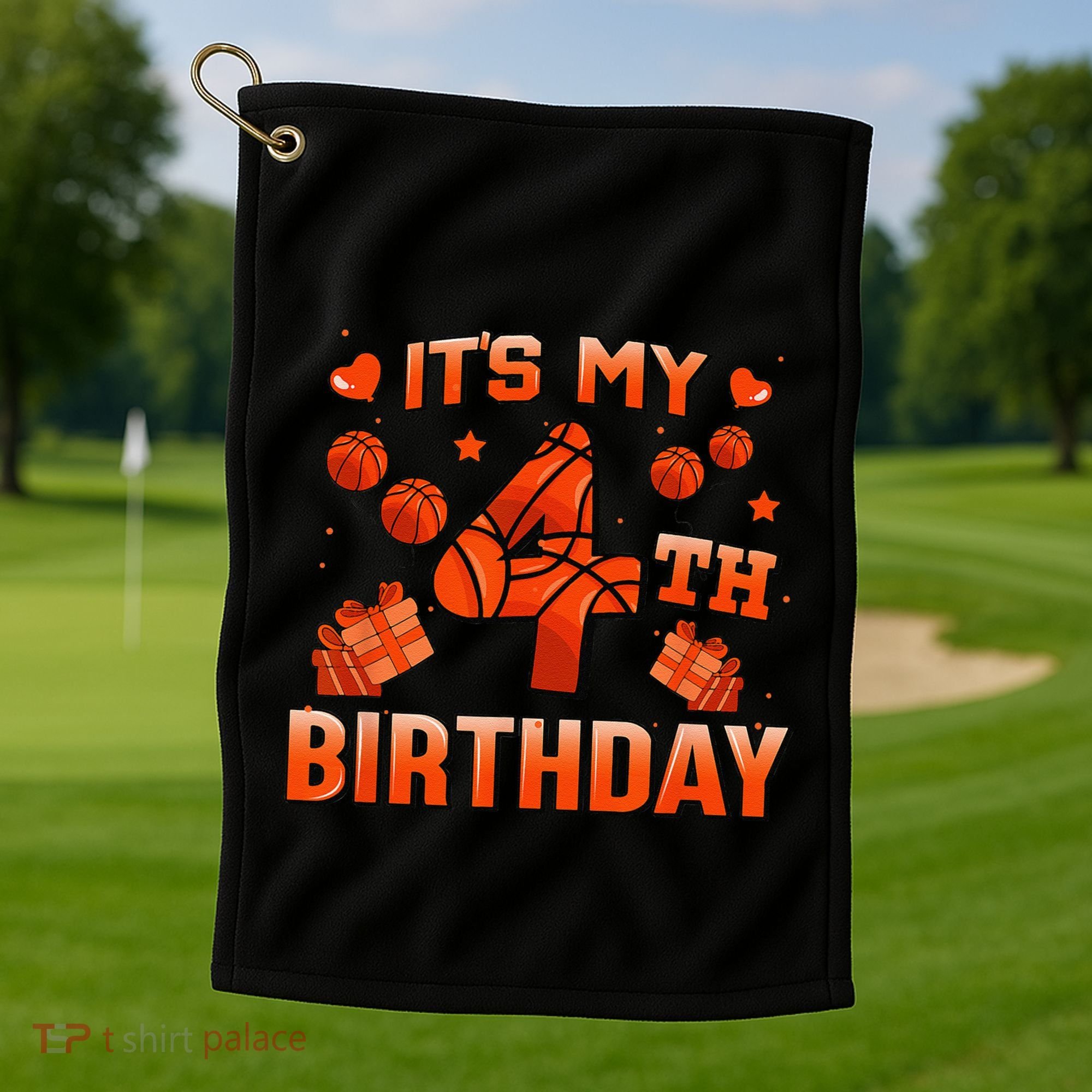 Its My 4th Birthday Basketball 4 Years Old Golf Towel