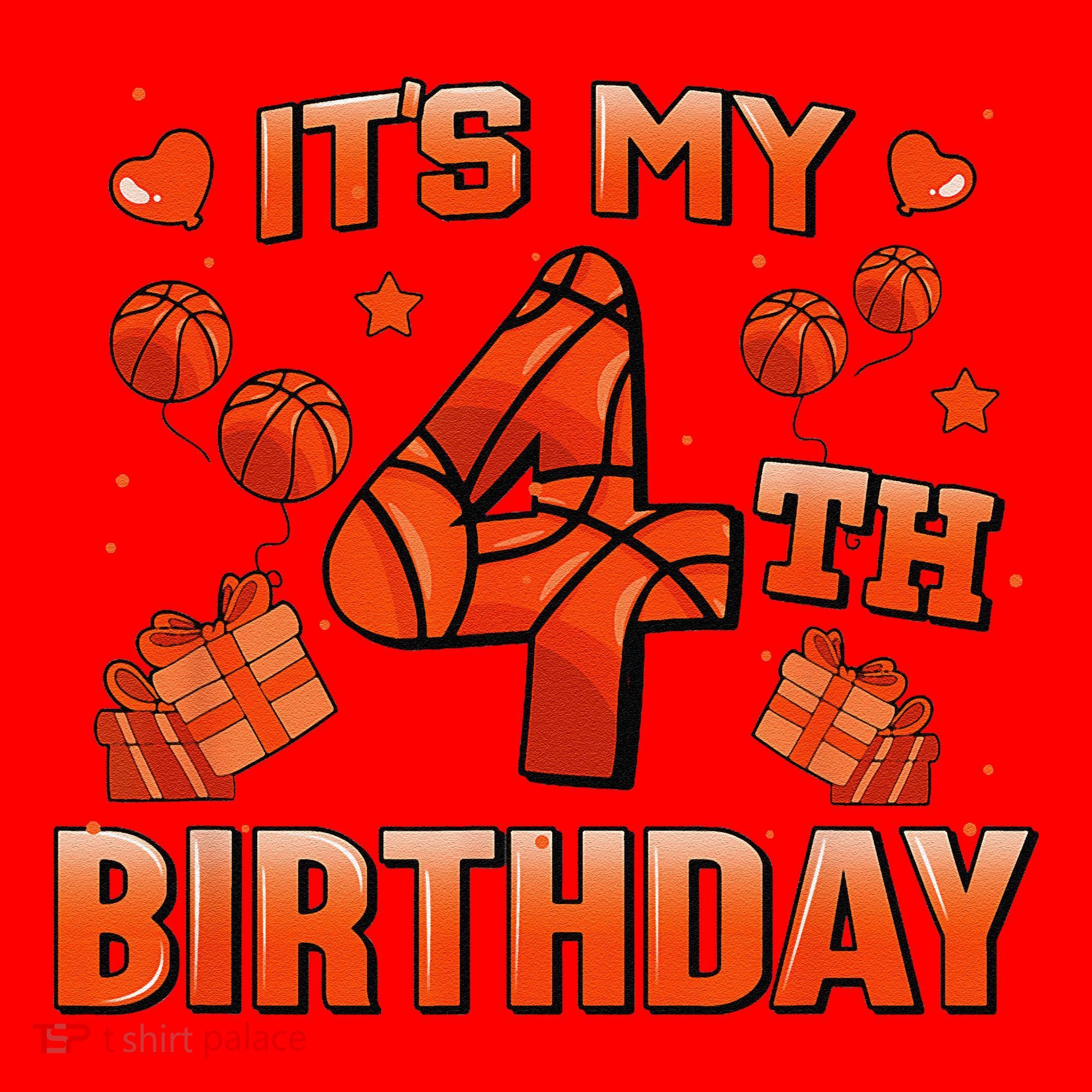Its My 4th Birthday Basketball 4 Years Old Santa Hat