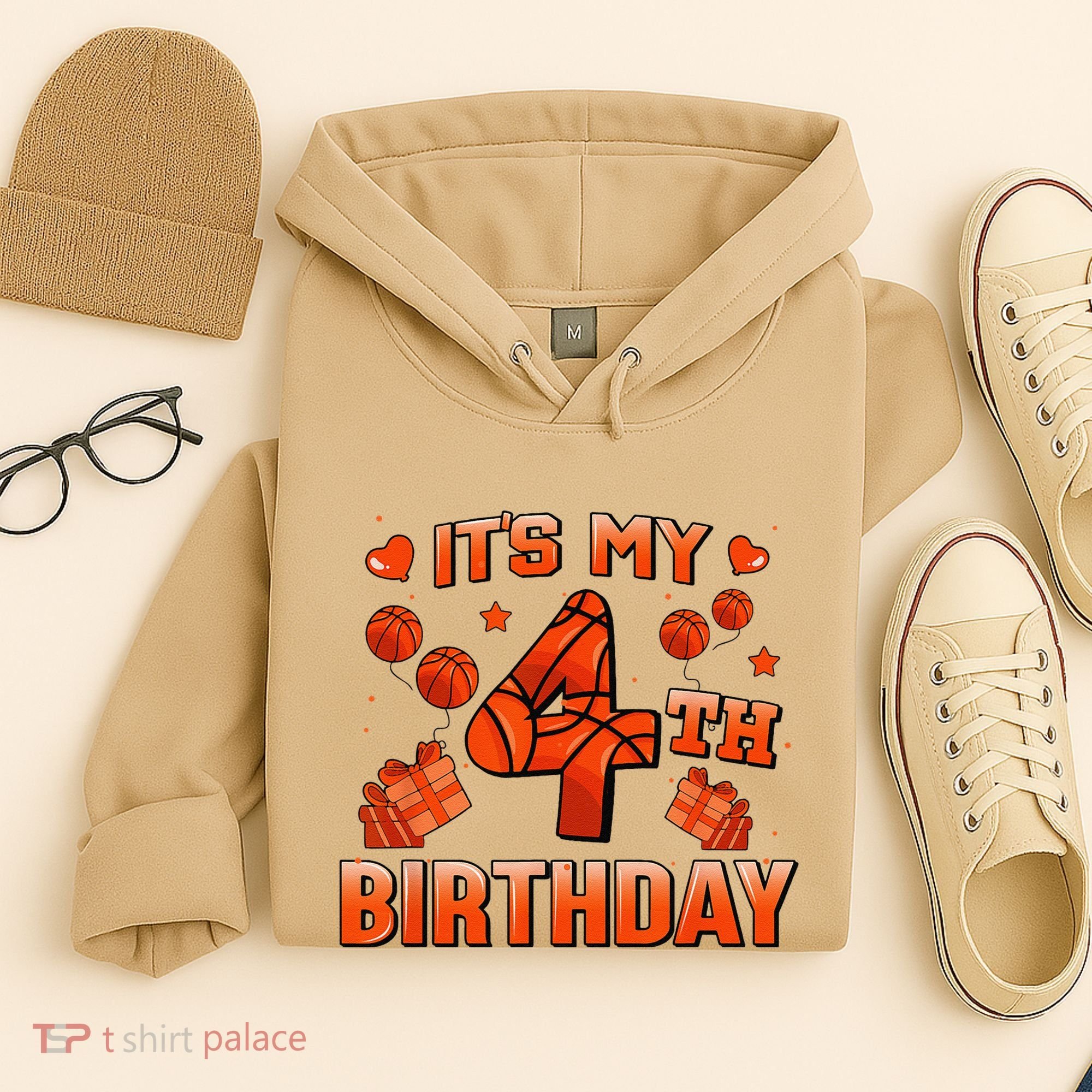 Its My 4th Birthday Basketball 4 Years Old Hoodie