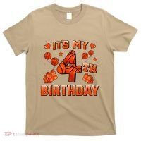Its My 4th Birthday Basketball 4 Years Old T-Shirt thumb 0