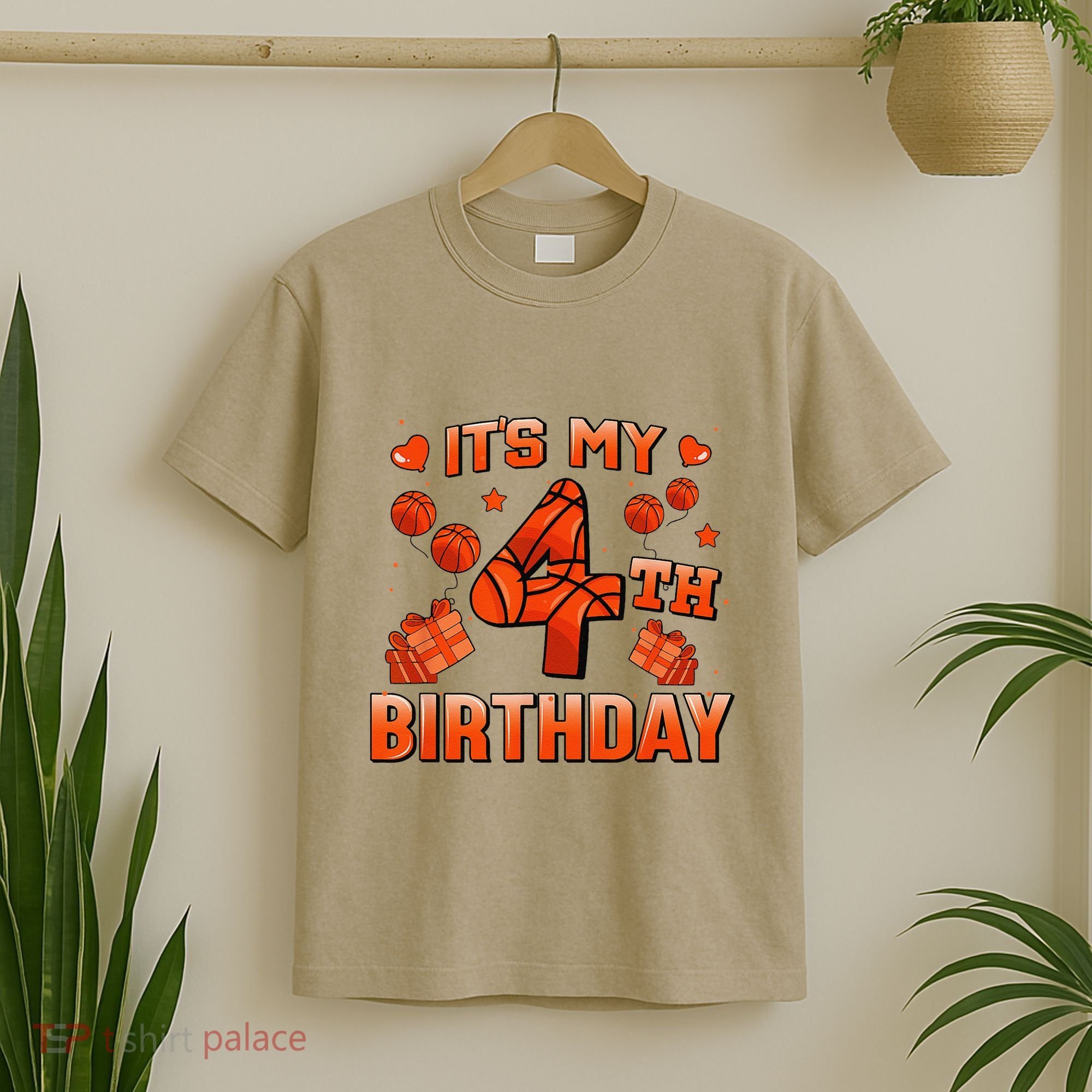 Its My 4th Birthday Basketball 4 Years Old T-Shirt