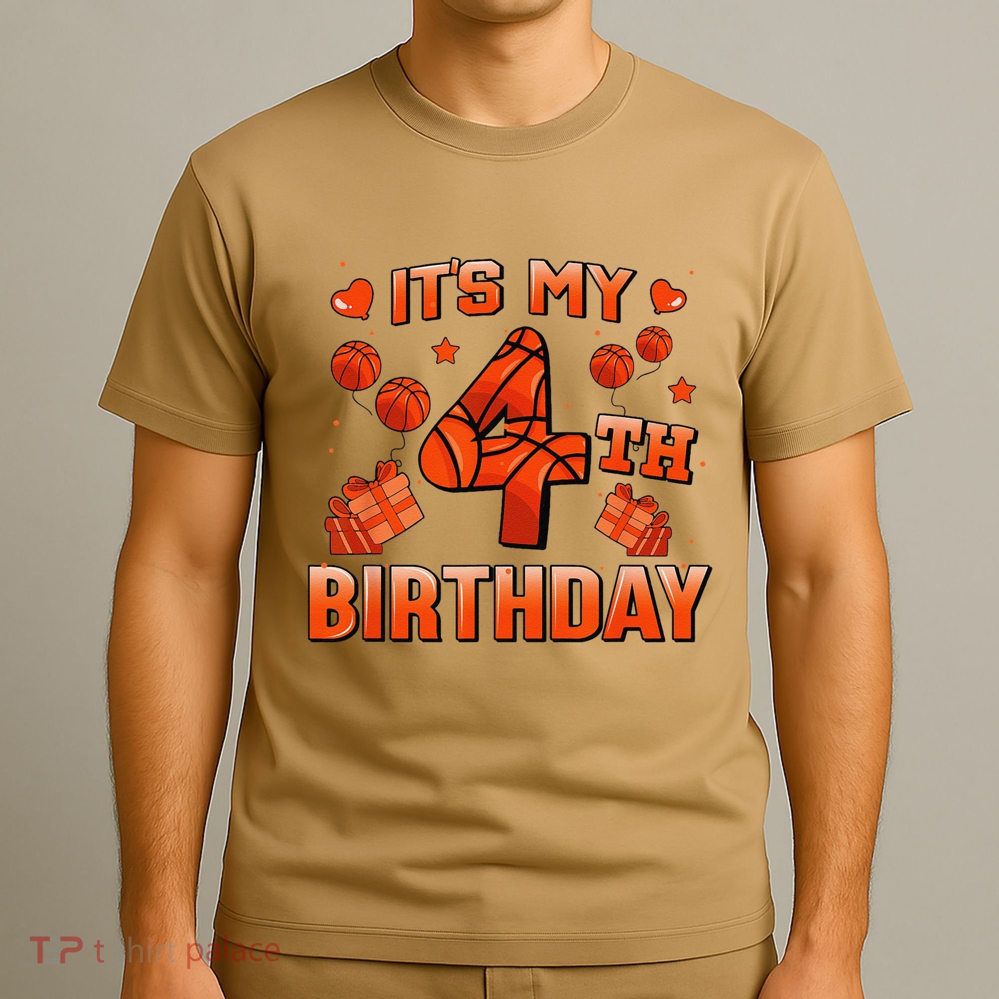 Its My 4th Birthday Basketball 4 Years Old T-Shirt