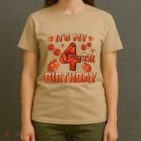 Its My 4th Birthday Basketball 4 Years Old T-Shirt thumb 4