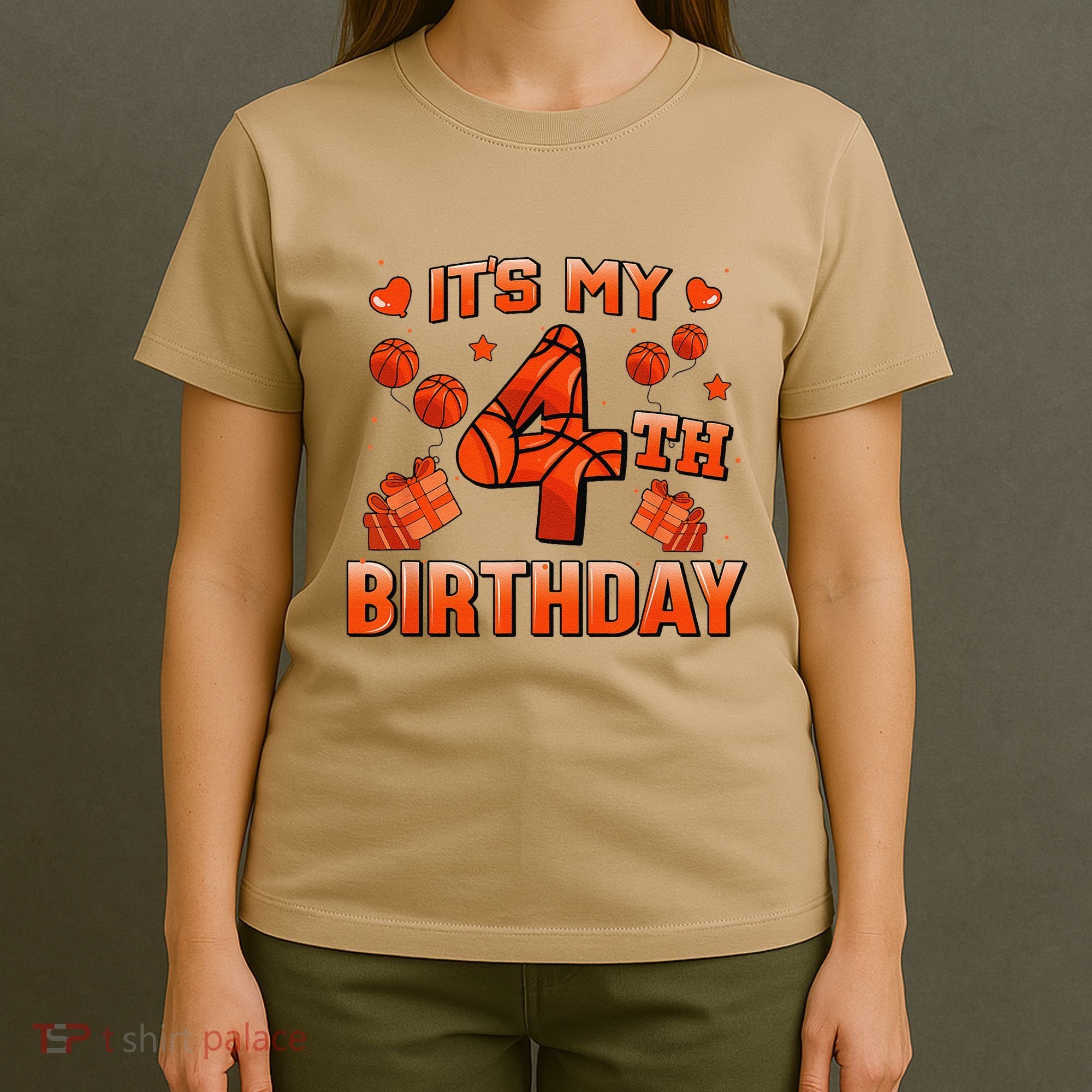 Its My 4th Birthday Basketball 4 Years Old T-Shirt