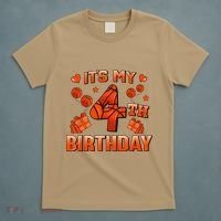 Its My 4th Birthday Basketball 4 Years Old T-Shirt thumb 5