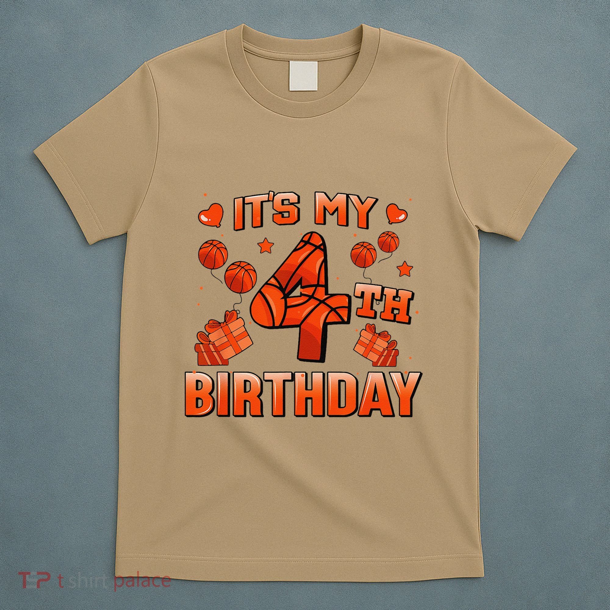 Its My 4th Birthday Basketball 4 Years Old T-Shirt