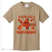 Its My 4th Birthday Basketball 4 Years Old Kids T-Shirt thumb 0