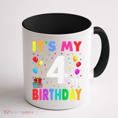 ItS My 4th Birthday 4 Four Happy Birthday Coffee Mug back