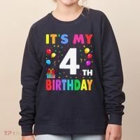 ItS My 4th Birthday 4 Four Happy Birthday Women's Sweatshirt thumb 0