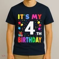 ItS My 4th Birthday 4 Four Happy Birthday T-Shirt thumb 3
