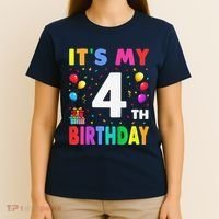 ItS My 4th Birthday 4 Four Happy Birthday T-Shirt thumb 4