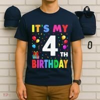 ItS My 4th Birthday 4 Four Happy Birthday T-Shirt thumb 6