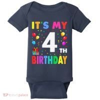 ItS My 4th Birthday 4 Four Happy Birthday Baby Bodysuit thumb 0