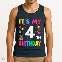 ItS My 4th Birthday 4 Four Happy Birthday Tank Top thumb 3