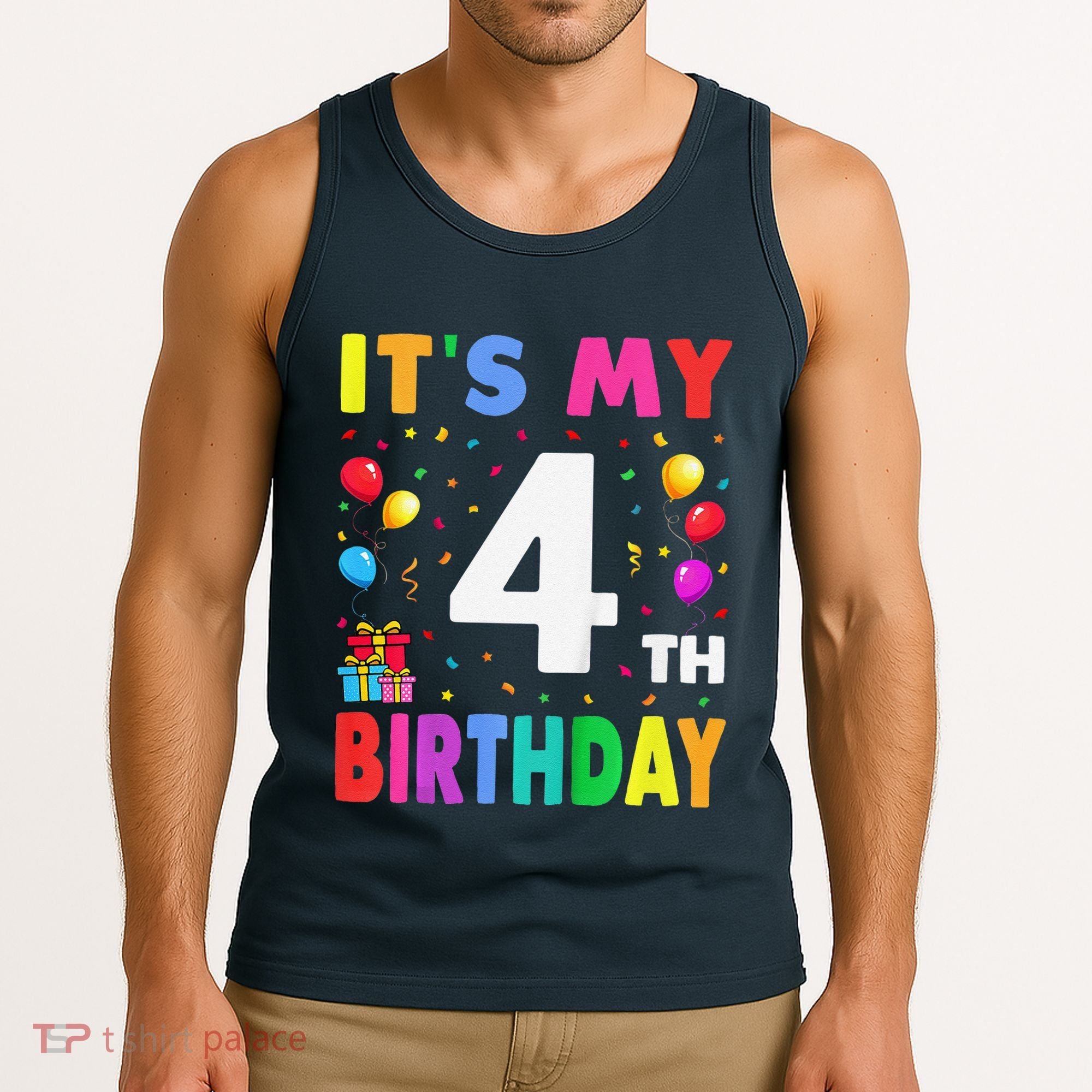 ItS My 4th Birthday 4 Four Happy Birthday Tank Top