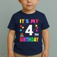 ItS My 4th Birthday 4 Four Happy Birthday Toddler T-Shirt thumb 2