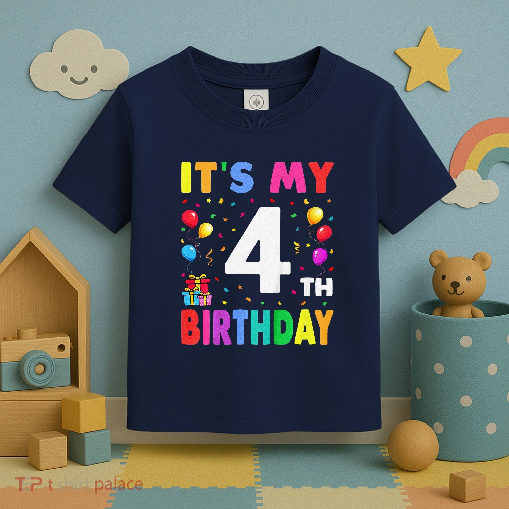 ItS My 4th Birthday 4 Four Happy Birthday Toddler T-Shirt