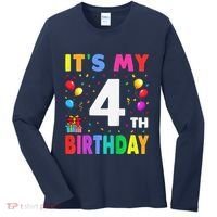 ItS My 4th Birthday 4 Four Happy Birthday Women's Long Sleeve Shirt thumb 0