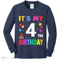 ItS My 4th Birthday 4 Four Happy Birthday Kids Long Sleeve Shirt thumb 0