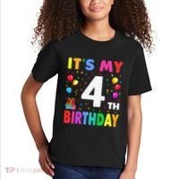 ItS My 4th Birthday 4 Four Happy Birthday Kids T-Shirt thumb 2