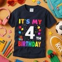 ItS My 4th Birthday 4 Four Happy Birthday Kids T-Shirt thumb 3