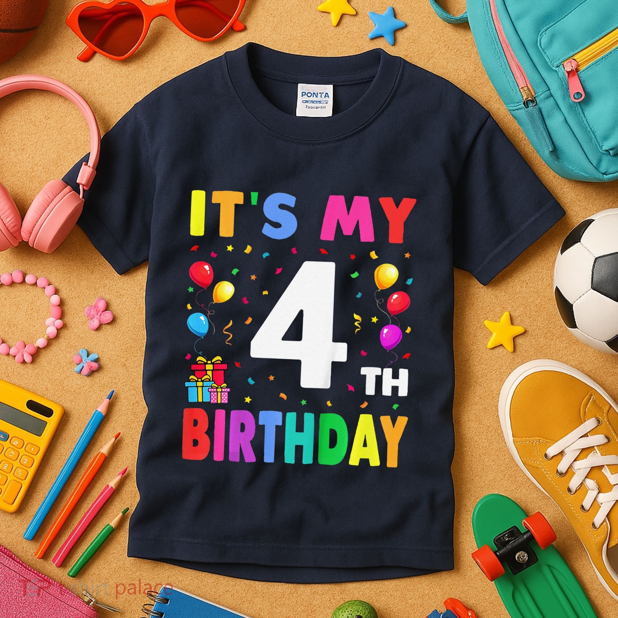 ItS My 4th Birthday 4 Four Happy Birthday Kids T-Shirt