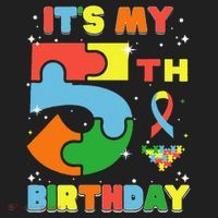 Its My 5th Birthday Autism 5 Years Old Women's Sweatshirt thumb 2