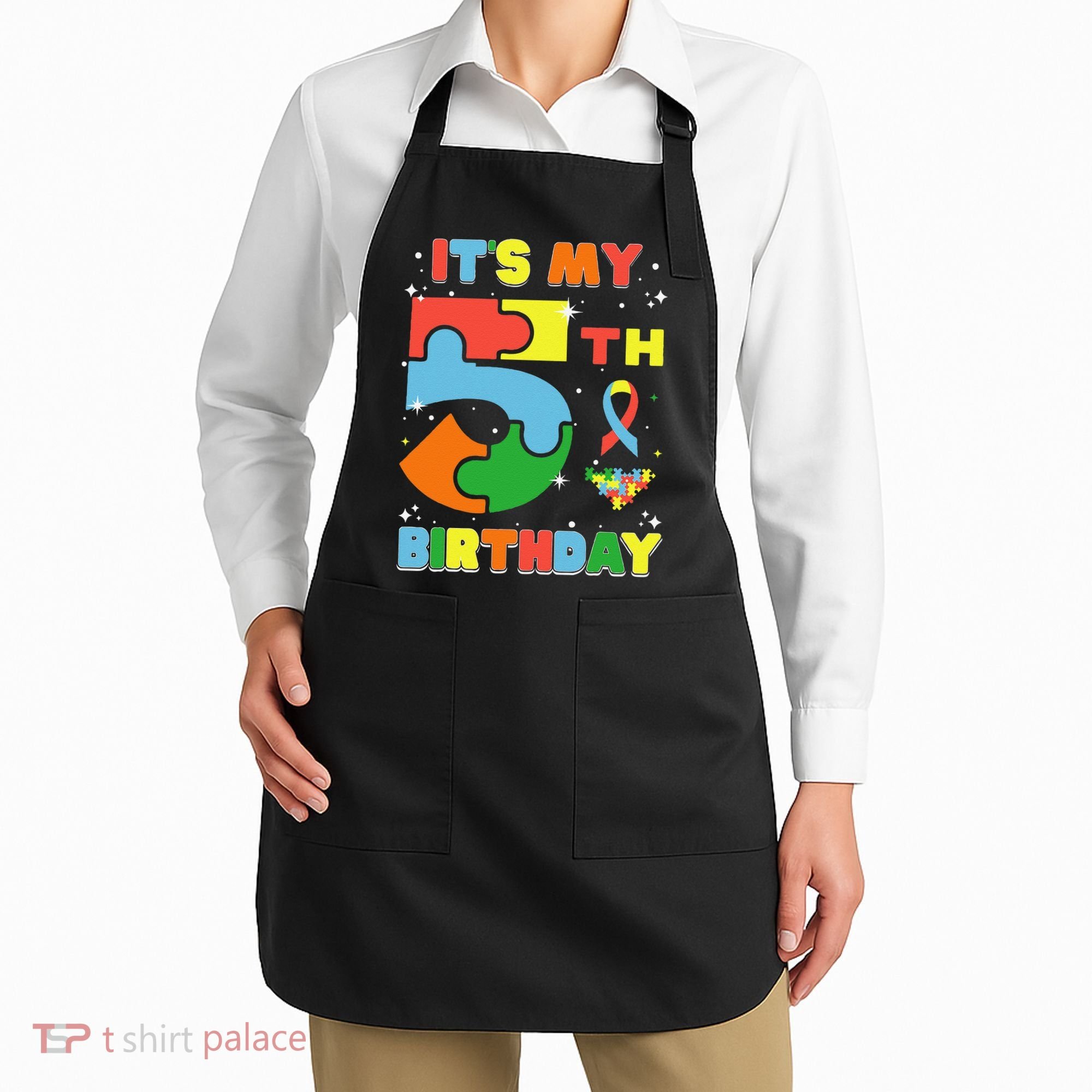 Its My 5th Birthday Autism 5 Years Old Apron