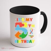 Its My 5th Birthday Autism 5 Years Old Coffee Mug thumb 1