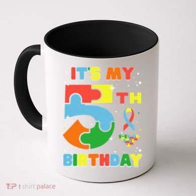 Its My 5th Birthday Autism 5 Years Old Coffee Mug