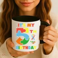 Its My 5th Birthday Autism 5 Years Old Coffee Mug thumb 3